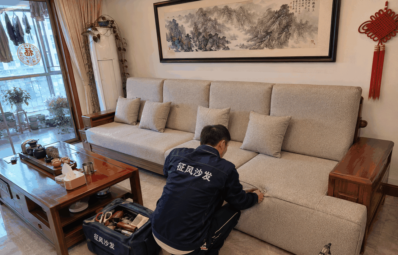 家庭布艺沙发维修案例图